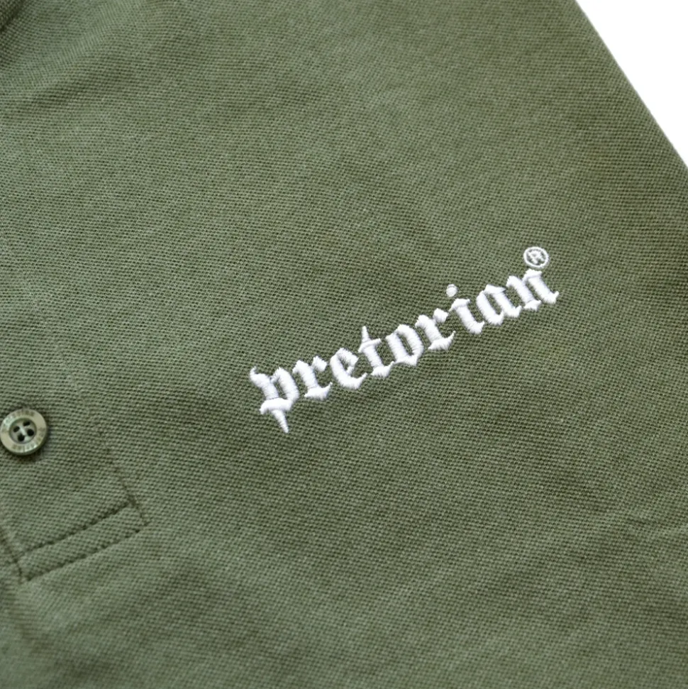Koszulka polo Pretorian "Logo" wstawki - khaki
