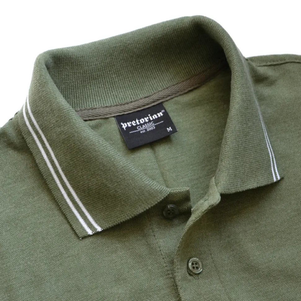 Koszulka polo Pretorian "Logo" wstawki - khaki