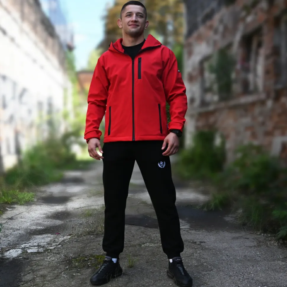 Kurtka softshell Pretorian "No Logo" - czerwona