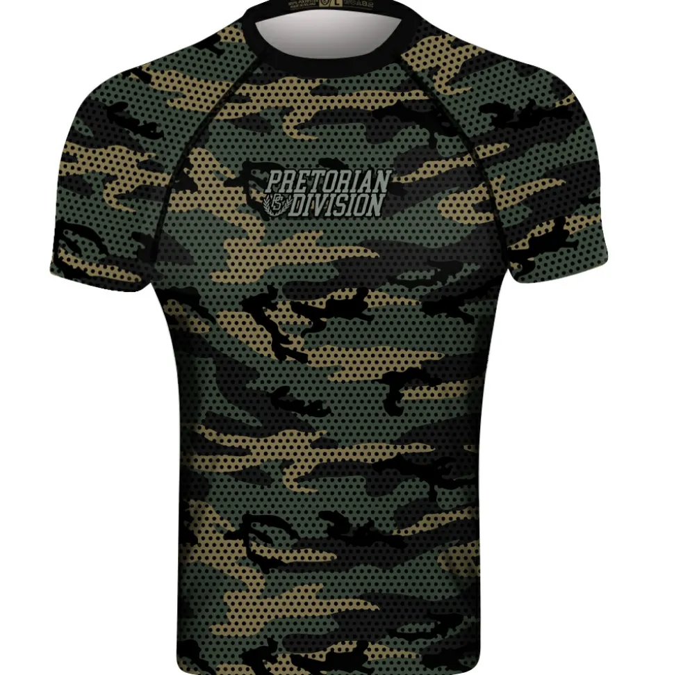 Rashguard short sleeve Pretorian "Woodland Camo"
