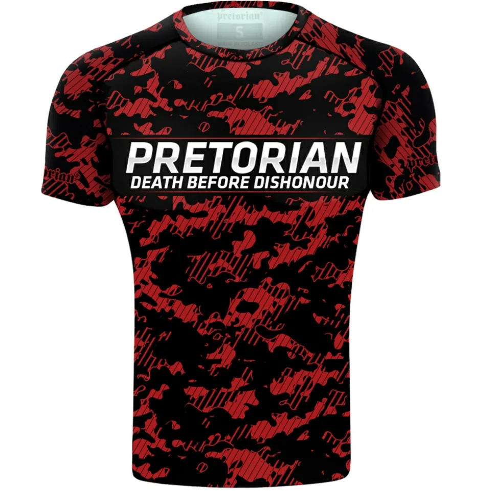 Rashguard short sleeve Pretorian "Red Camo"