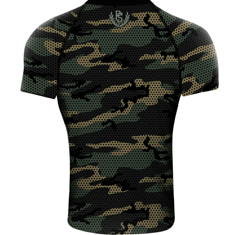 Rashguard short sleeve Pretorian "Woodland Camo"