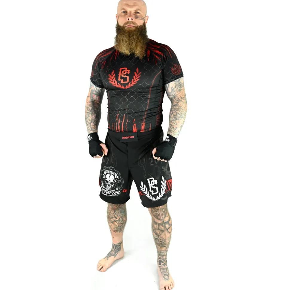 Rashguard short sleeve Pretorian "Red Splash"